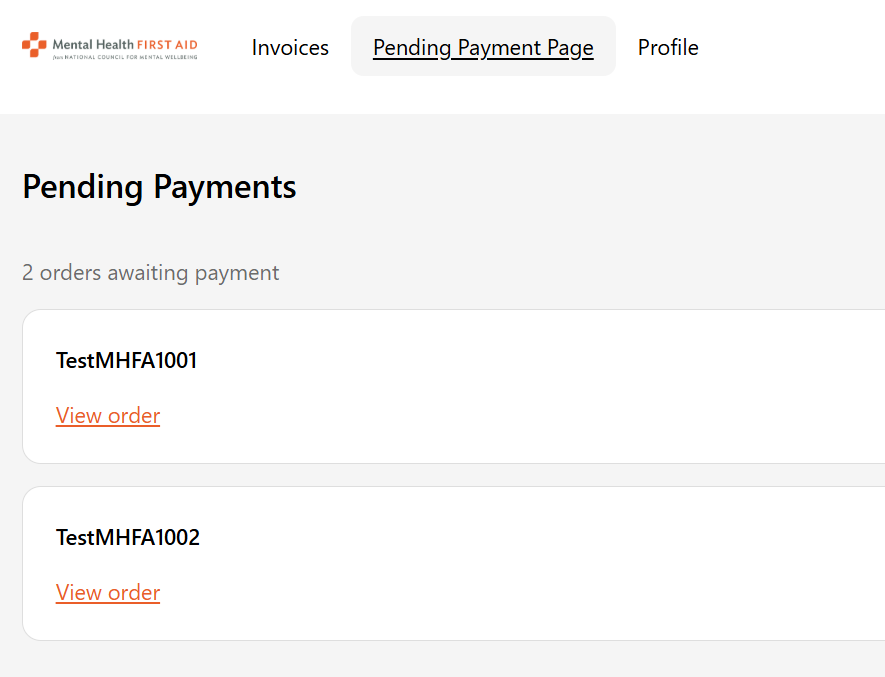 Pending Payment Orders — feature screenshot